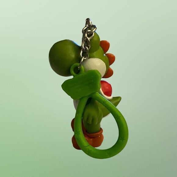 Vintage Nintendo Super Mario Yoshi Green Dragon Key Ring Back Pack Clip B14 - Picture 4 of 5